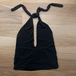 NWT Brandy Melville cropped black halter top